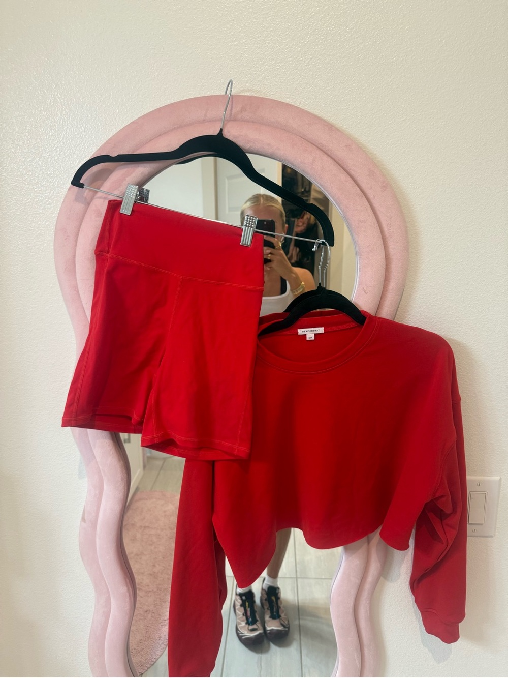 WeWoreWhat Red Crewneck Sweatshirt Set